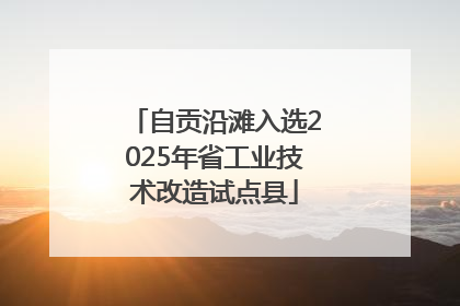 自贡沿滩入选2025年省工业技术改造试点县