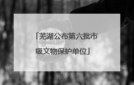 芜湖公布第六批市级文物保护单位