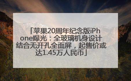 苹果20周年纪念版iPhone曝光：全玻璃机身设计结合无开孔全面屏，起售价或达1.45万人民币