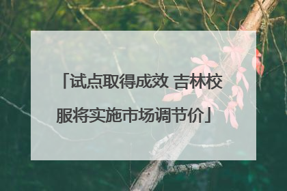 试点取得成效 吉林校服将实施市场调节价