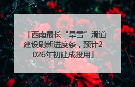 西南最长“旱雪”滑道建设刷新进度条，预计2026年初建成投用