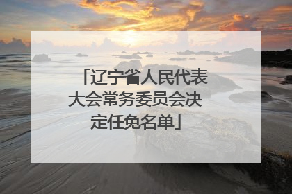 辽宁省人民代表大会常务委员会决定任免名单