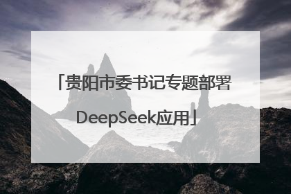 贵阳市委书记专题部署DeepSeek应用