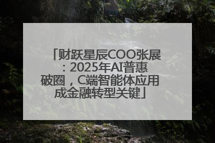 财跃星辰COO张展：2025年AI普惠破圈，C端智能体应用成金融转型关键