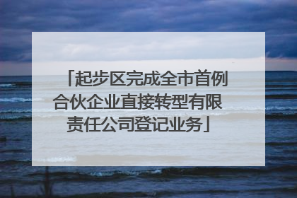 起步区完成全市首例合伙企业直接转型有限责任公司登记业务