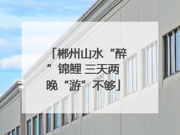 郴州山水“醉”锦鲤 三天两晚“游”不够