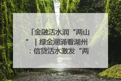 金融活水润“两山”｜绿金潮涌看湖州：信贷活水激发“两山”转化势能