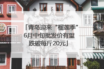 青岛迎来“榴莲季” 6月中旬批发价有望跌破每斤20元