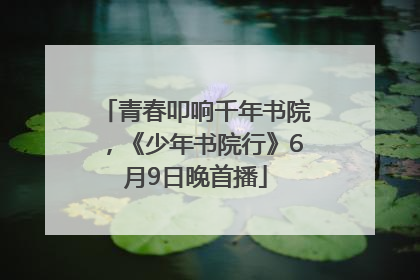青春叩响千年书院，《少年书院行》6月9日晚首播