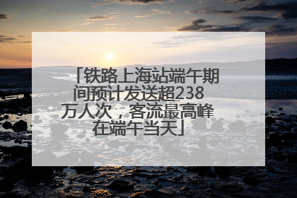 铁路上海站端午期间预计发送超238万人次，客流最高峰在端午当天