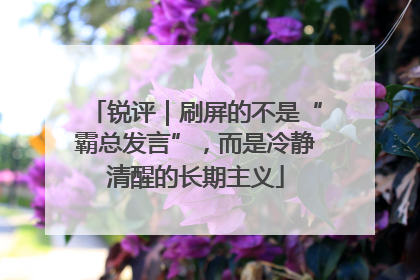 锐评｜刷屏的不是“霸总发言”，而是冷静清醒的长期主义