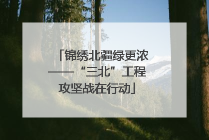 锦绣北疆绿更浓——“三北”工程攻坚战在行动
