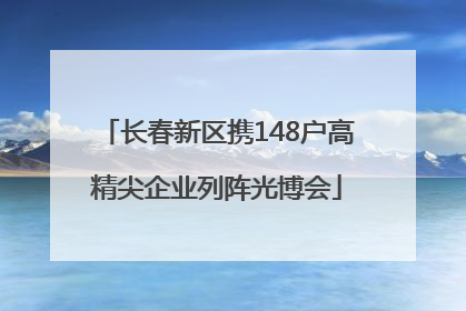 长春新区携148户高精尖企业列阵光博会