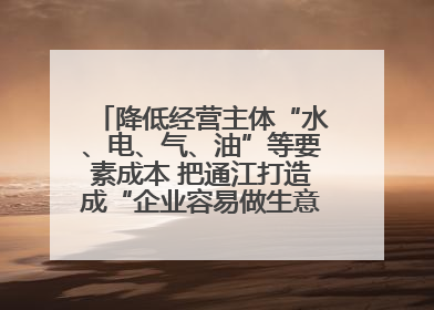 降低经营主体“水、电、气、油”等要素成本 把通江打造成“企业容易做生意的地方”