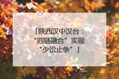 陕西汉中汉台：“四链融合”实现“少讼止争”