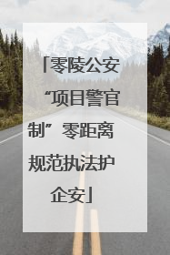 零陵公安“项目警官制”零距离规范执法护企安