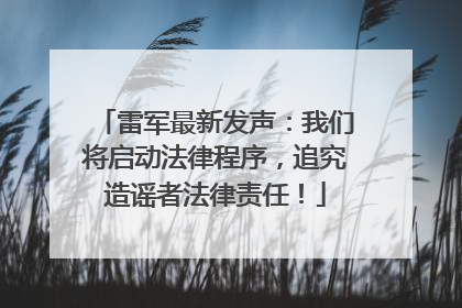 雷军最新发声：我们将启动法律程序，追究造谣者法律责任！