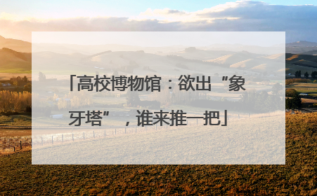 高校博物馆：欲出“象牙塔”，谁来推一把