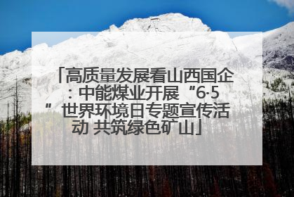 高质量发展看山西国企：中能煤业开展“6·5”世界环境日专题宣传活动 共筑绿色矿山