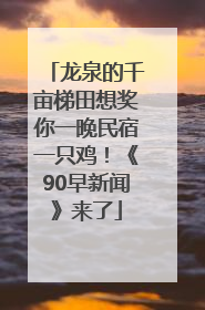 龙泉的千亩梯田想奖你一晚民宿一只鸡！《90早新闻》来了