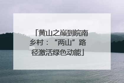 黄山之巅到皖南乡村：“两山”路径激活绿色动能