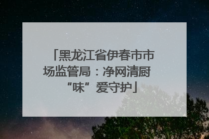 黑龙江省伊春市市场监管局：净网清厨 “味”爱守护