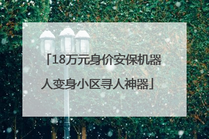 18万元身价安保机器人变身小区寻人神器