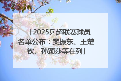 2025乒超联赛球员名单公布：樊振东、王楚钦、孙颖莎等在列