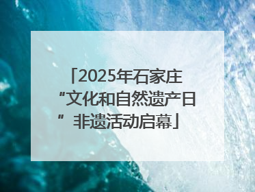 2025年石家庄“文化和自然遗产日”非遗活动启幕
