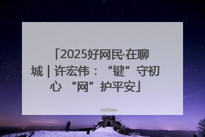2025好网民·在聊城｜许宏伟：“键”守初心 “网”护平安