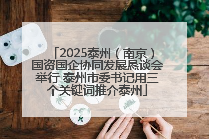 2025泰州（南京）国资国企协同发展恳谈会举行 泰州市委书记用三个关键词推介泰州
