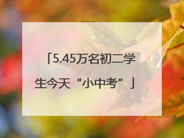 5.45万名初二学生今天“小中考”