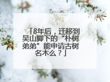 8年后，迁移到吴山脚下的“朴树弟弟”能申请古树名木么？